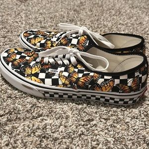 Custom butterfly vans. Worn once. Size 9.5